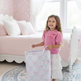 Blush Rosette Laundry Fabric Hamper