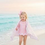 Floral Pink Beach Towel — Pastel Rose Pattern Summer Pool & Seaside Towel