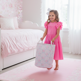 Blush Rosette Laundry Fabric Hamper