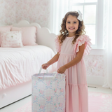 Blush Rosette Laundry Fabric Hamper