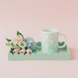 Mint Trellis Bow Mug
