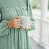 Mint Trellis Bow Mug