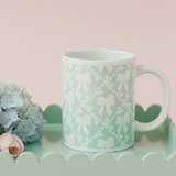 Mint Trellis Bow Mug